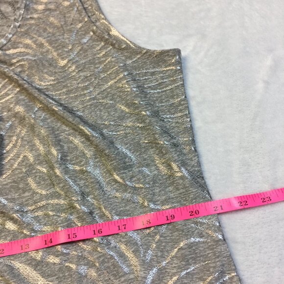 JM Collection Tank Top Blouse Sz 1X Womans Plus Gray Shimmery Sleeveless Stretch - Picture 10 of 11